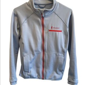 Cotopaxi fleece lined jacket in light blue